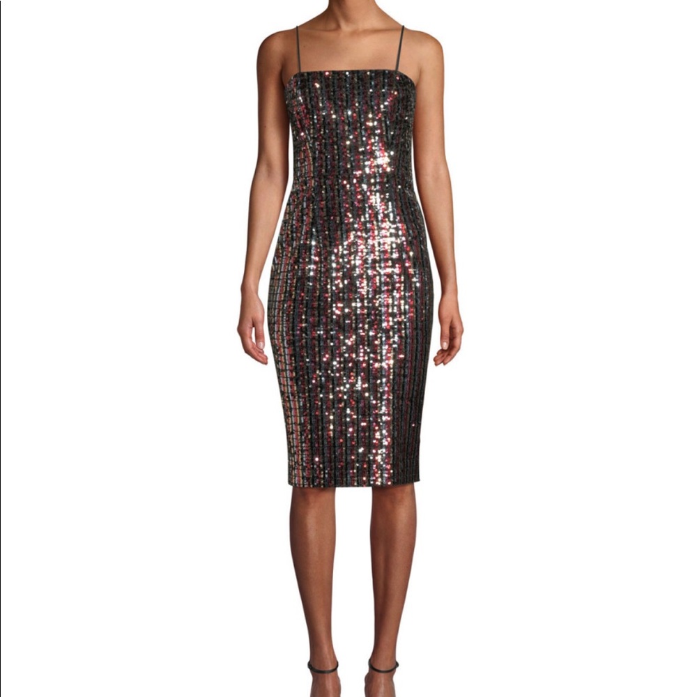 Milly Square Neck Sequin Dress